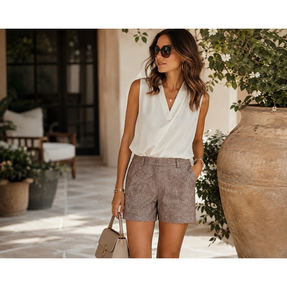 Banana Republic Women's 6 Ryan Shorts in Harriot Snake Print Casual Stretch‎
